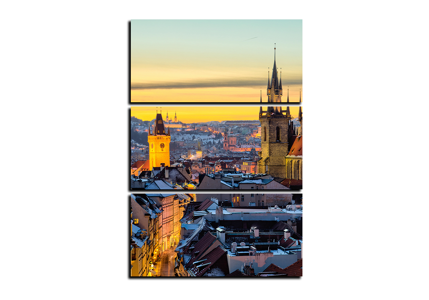 Obraz na plátně - Panoramatický pohled na starú Prahu - obdélník Obraz na plátně - Panoramatický pohled na starú Prahu - obdélník